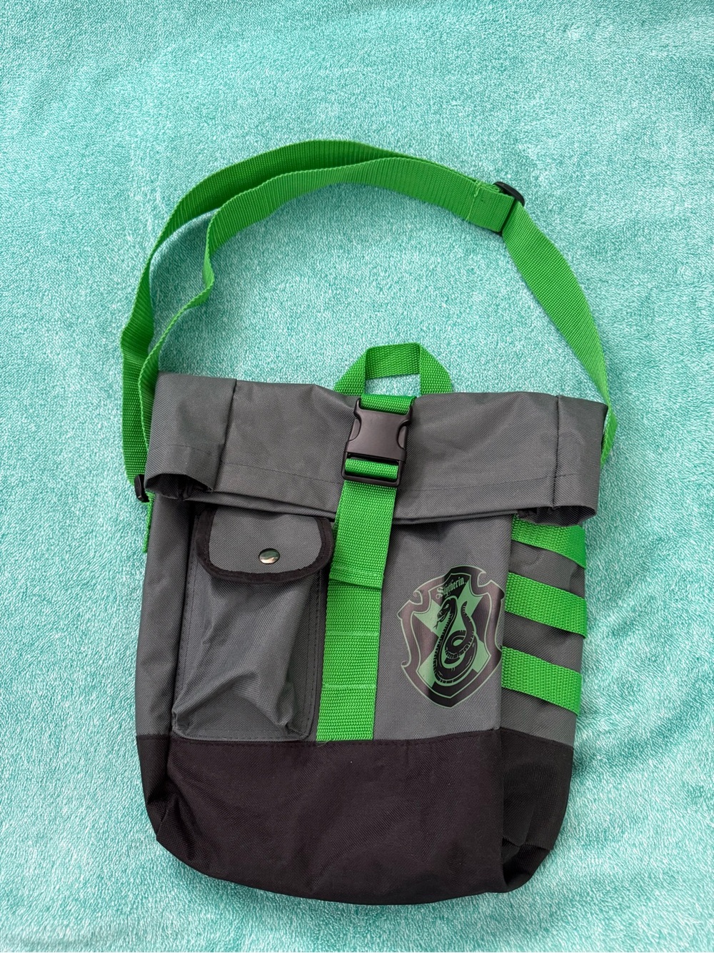Harry Potter Slytherin Green & Gray Adjustable Shoulder Bag